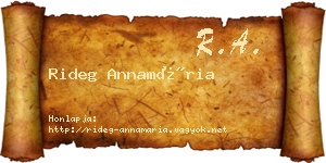 Rideg Annamária névjegykártya