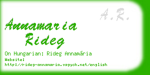 annamaria rideg business card