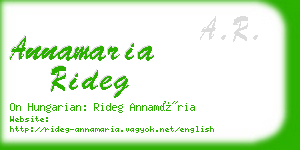 annamaria rideg business card